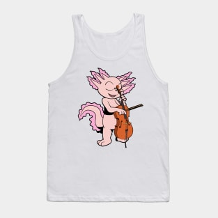 Comic axolotl plays cello Tank Top